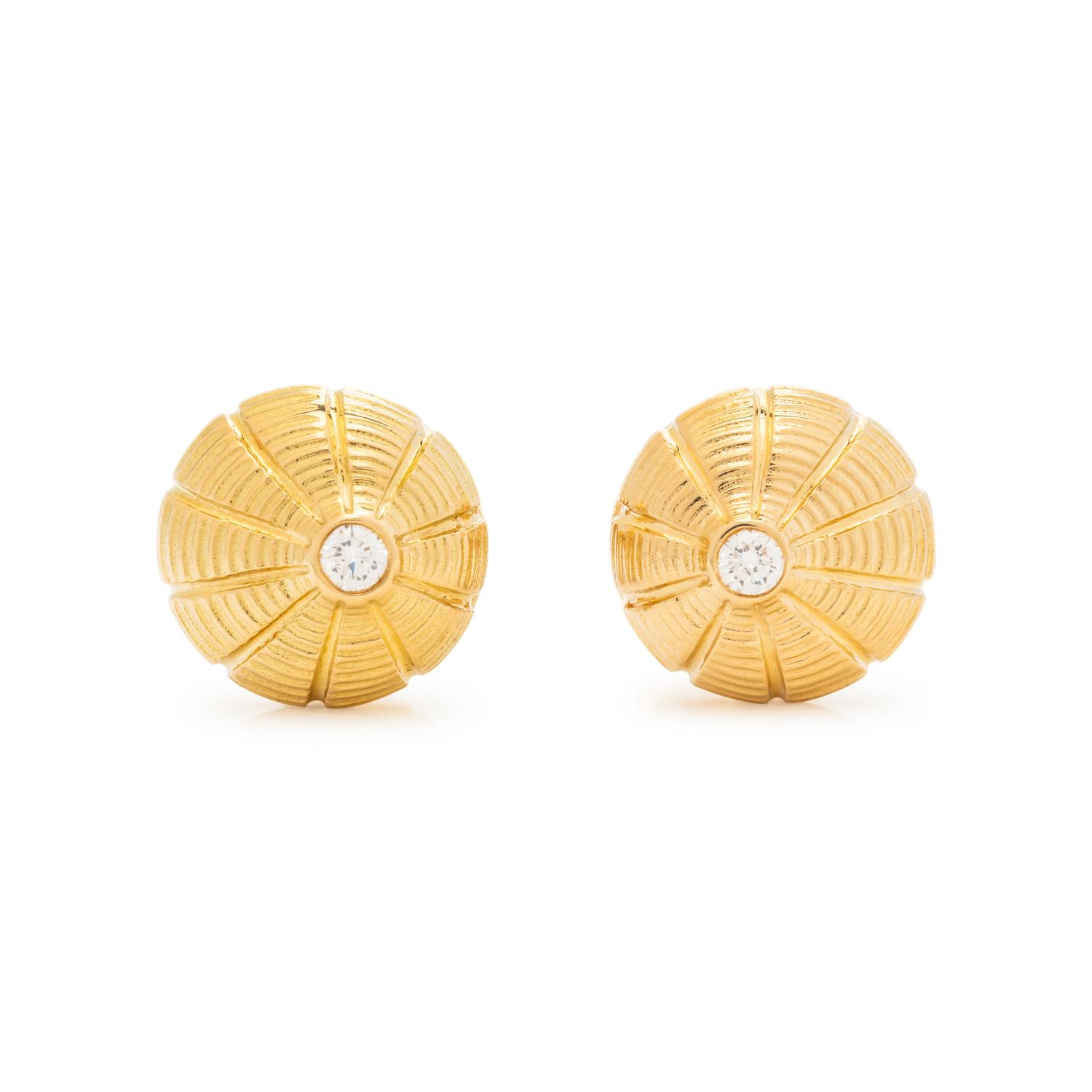 TIFFANY & CO., SCHLUMBERGER, YELLOW GOLD AND DIAMOND 'TAJ MAHAL' CUFFLINKS