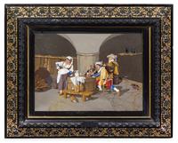 An Italian Pietra Dura Plaque Visible: 13 x 18 inches.