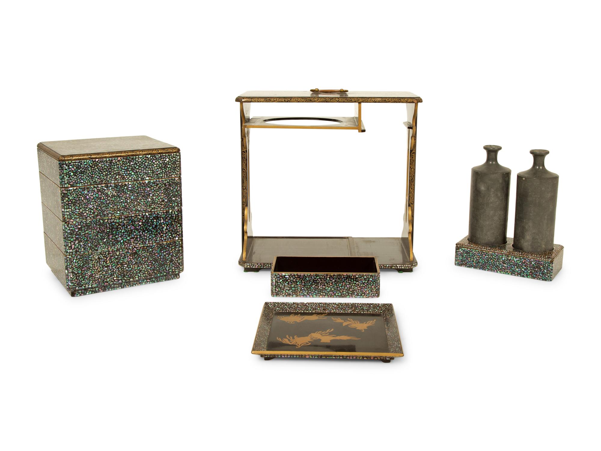 A Japanese Lacquer and Mother-of-Pearl Bento Box — 20TH CENTURY