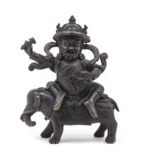 A Sino-Tibetan Bronze Figure of Pehar Height 6 1/2 inches. — 18TH CENTURY