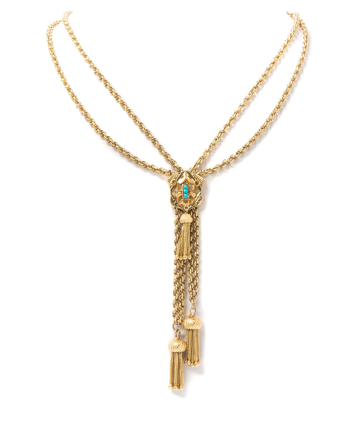 A Demi Parure of Yellow Gold and Turquoise Jewelry, 59.50 dwts.