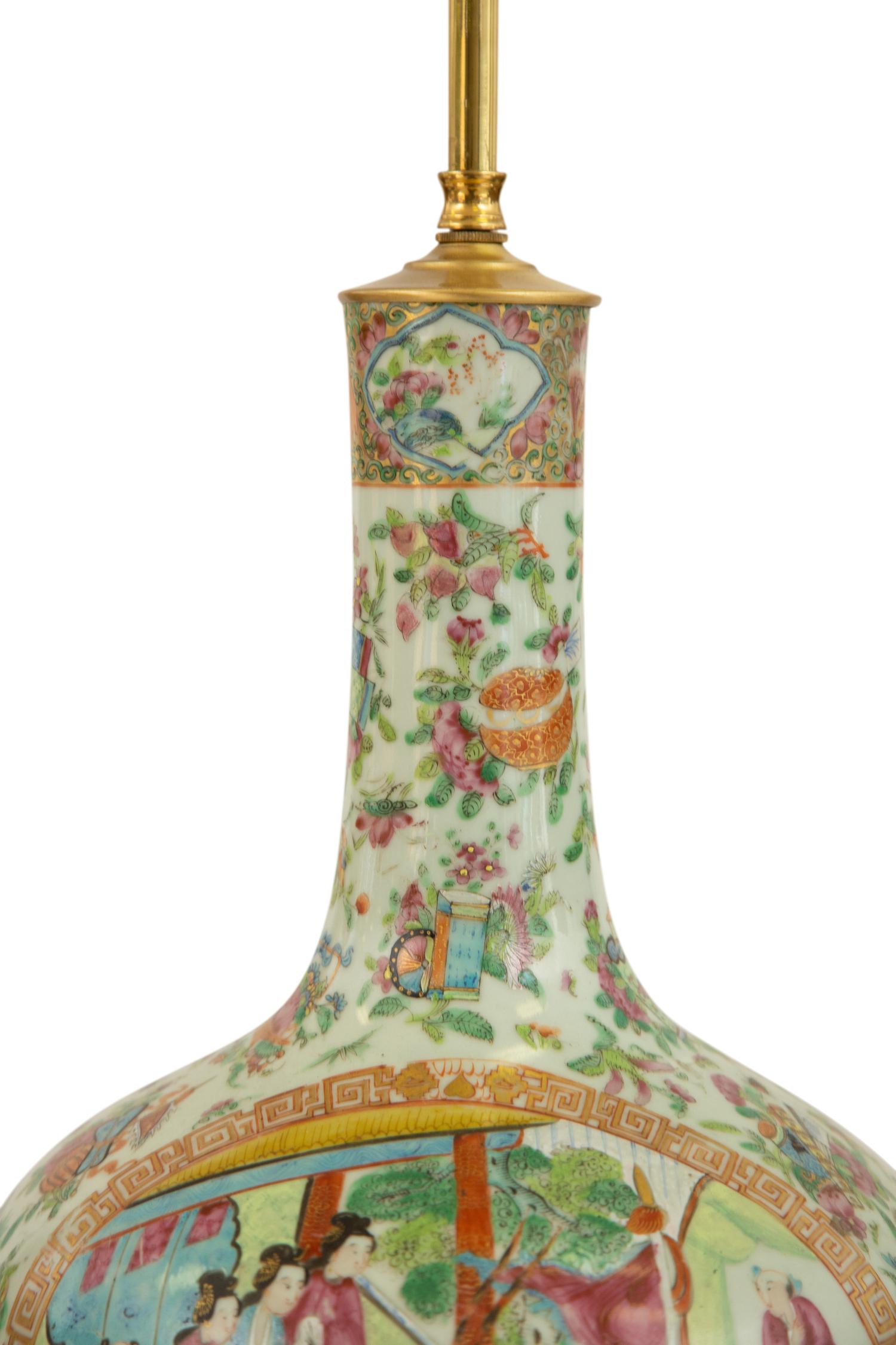 A Chinese Export Famille Rose Vase Mounted as a Lamp