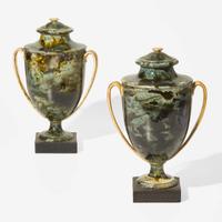 A Pair of Wedgwood & Bentley White Terracotta Stoneware Vases and Covers UK, 1770s and later