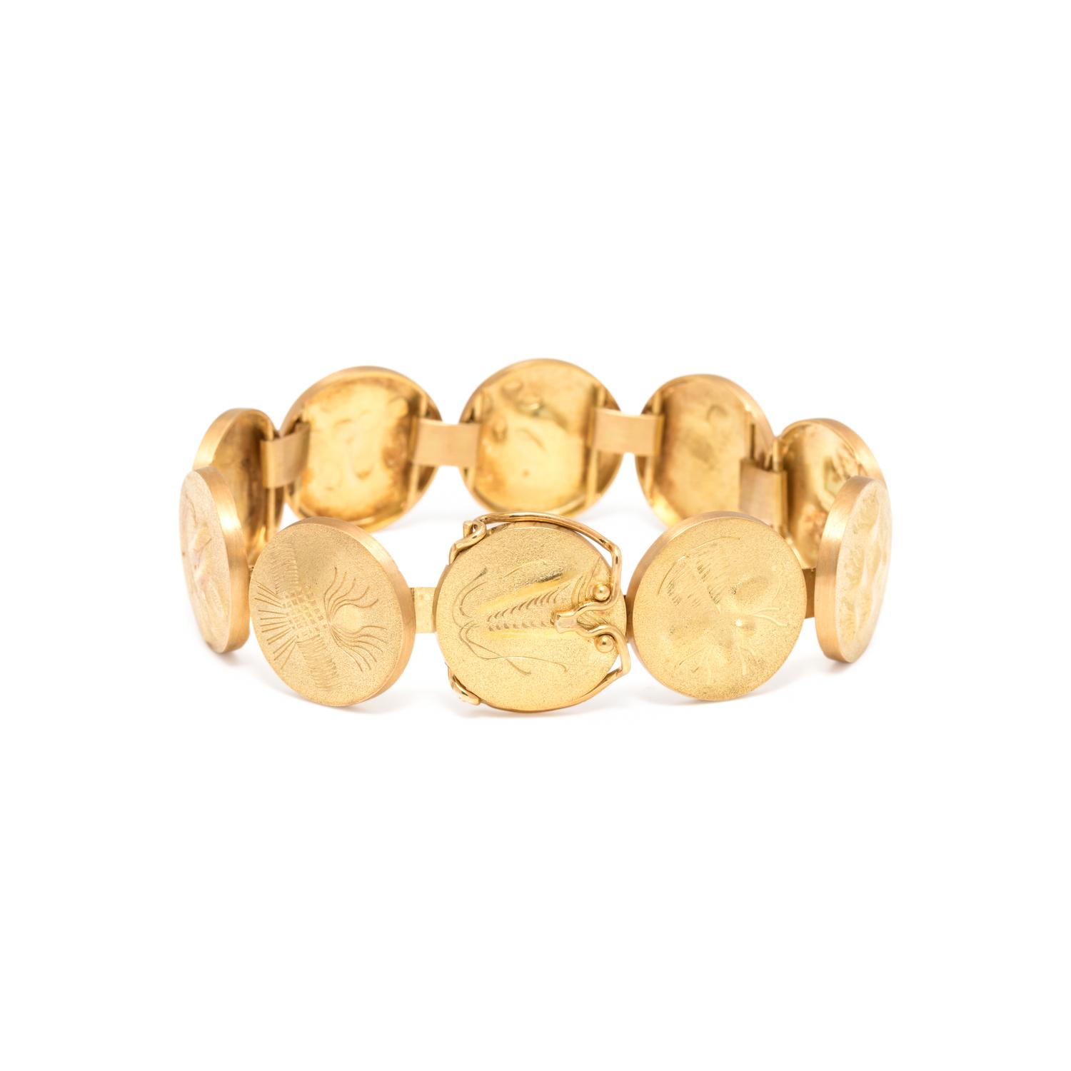 MODERNIST, YELLOW GOLD BRACELET