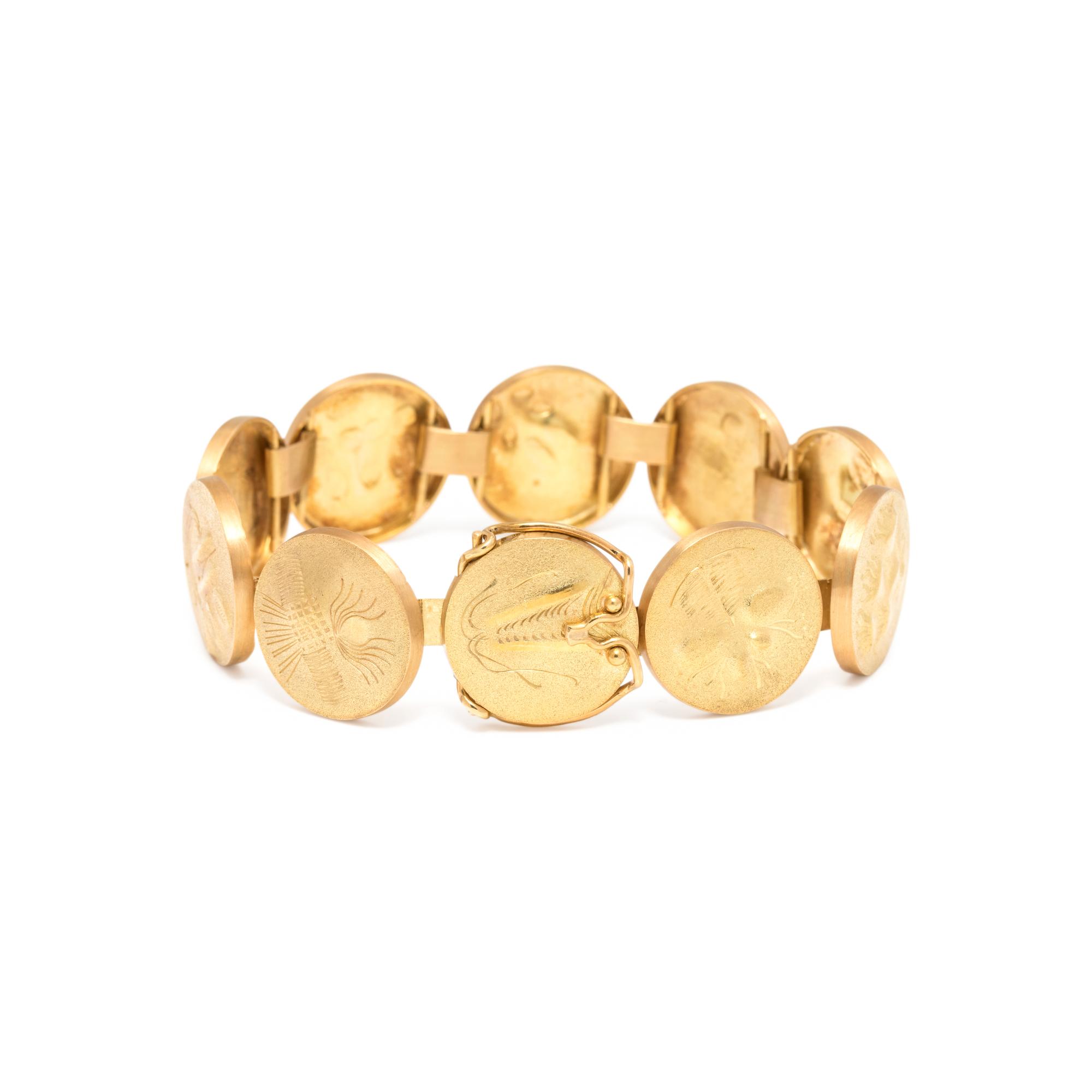 MODERNIST, YELLOW GOLD BRACELET