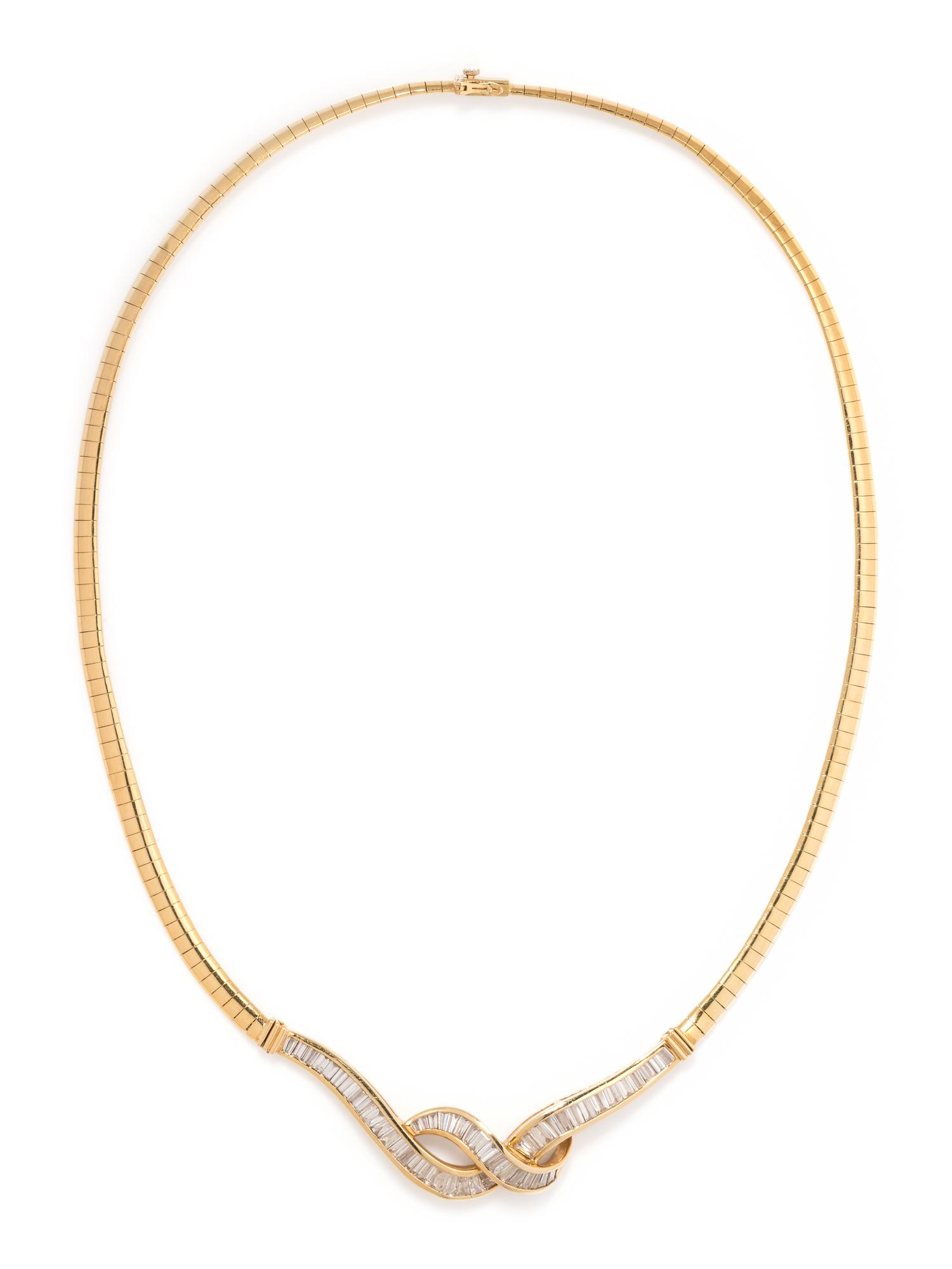 YELLOW GOLD AND DIAMOND COLLAR NECKLACE