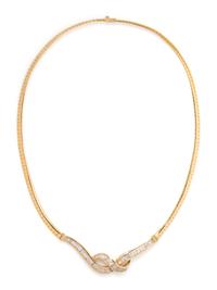YELLOW GOLD AND DIAMOND COLLAR NECKLACE