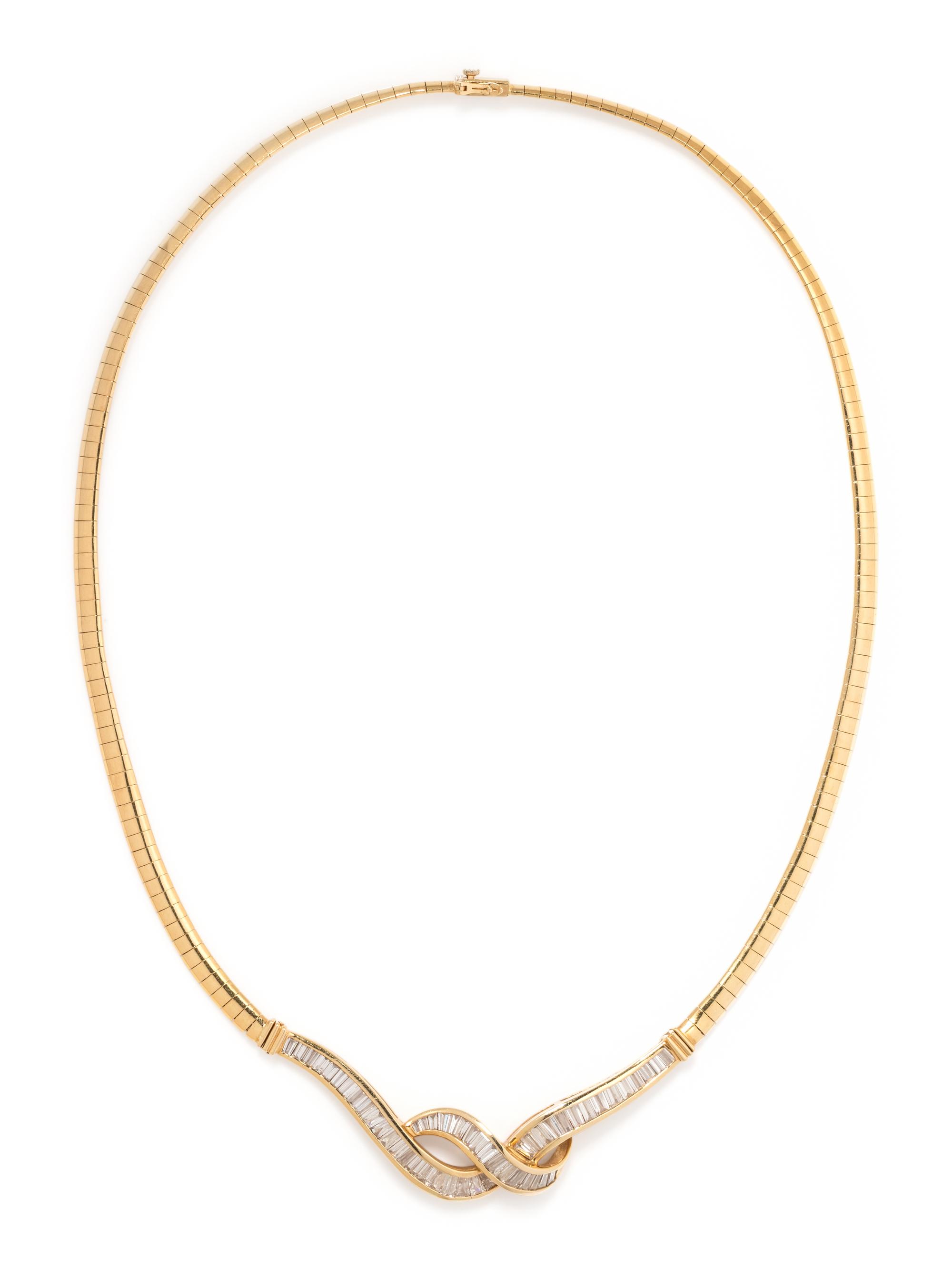 YELLOW GOLD AND DIAMOND COLLAR NECKLACE