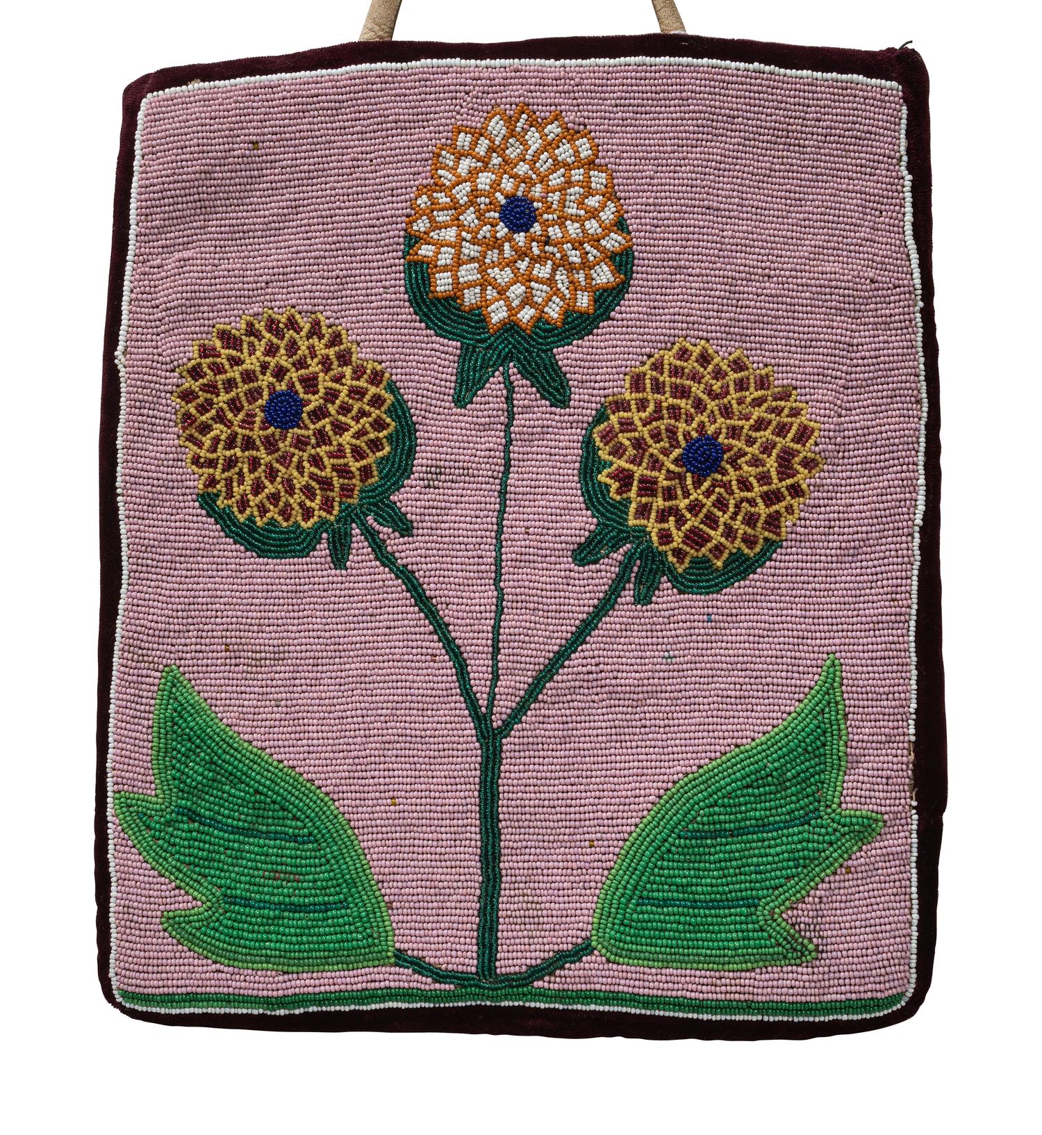 Plateau Beaded Flat Bags, Spring Flowers