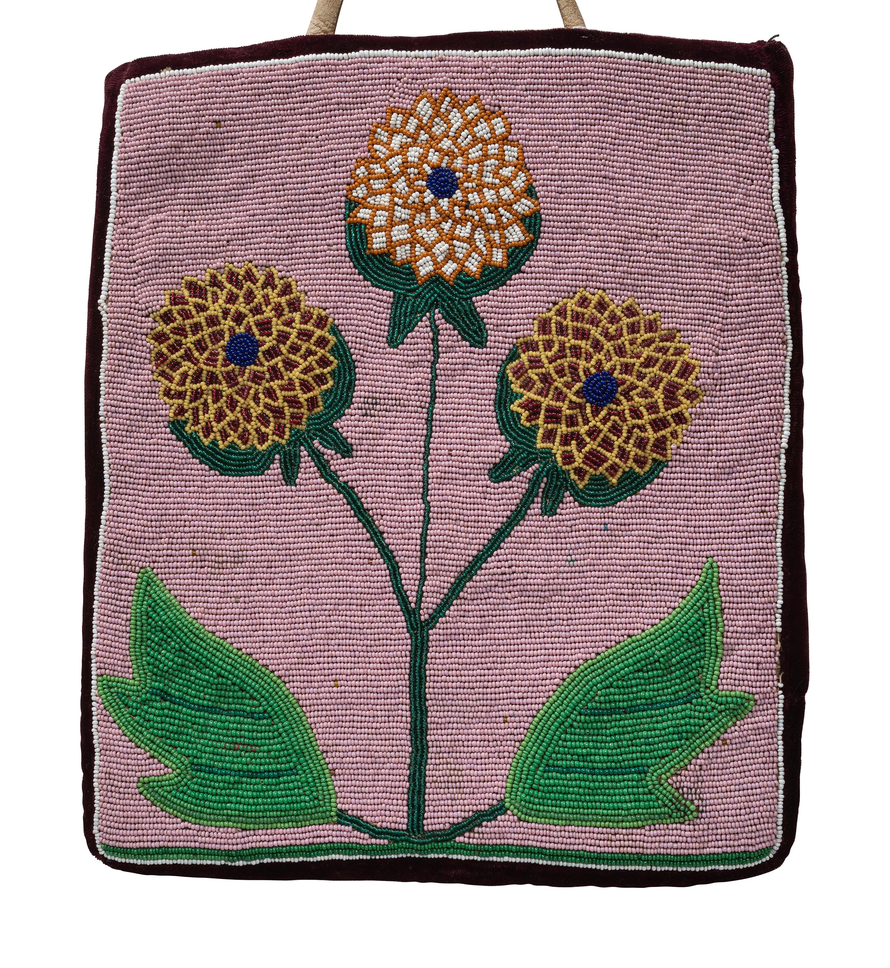 Plateau Beaded Flat Bags, Spring Flowers