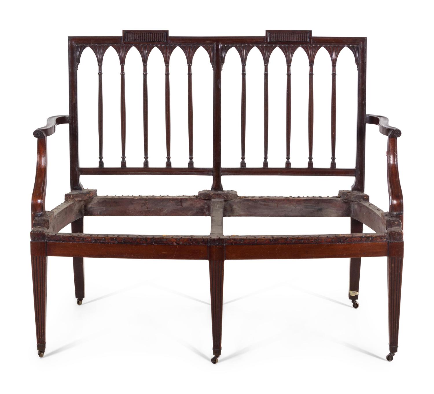 A Federal Mahogany Double-Chair Back Settee