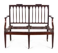 A Federal Mahogany Double-Chair Back Settee