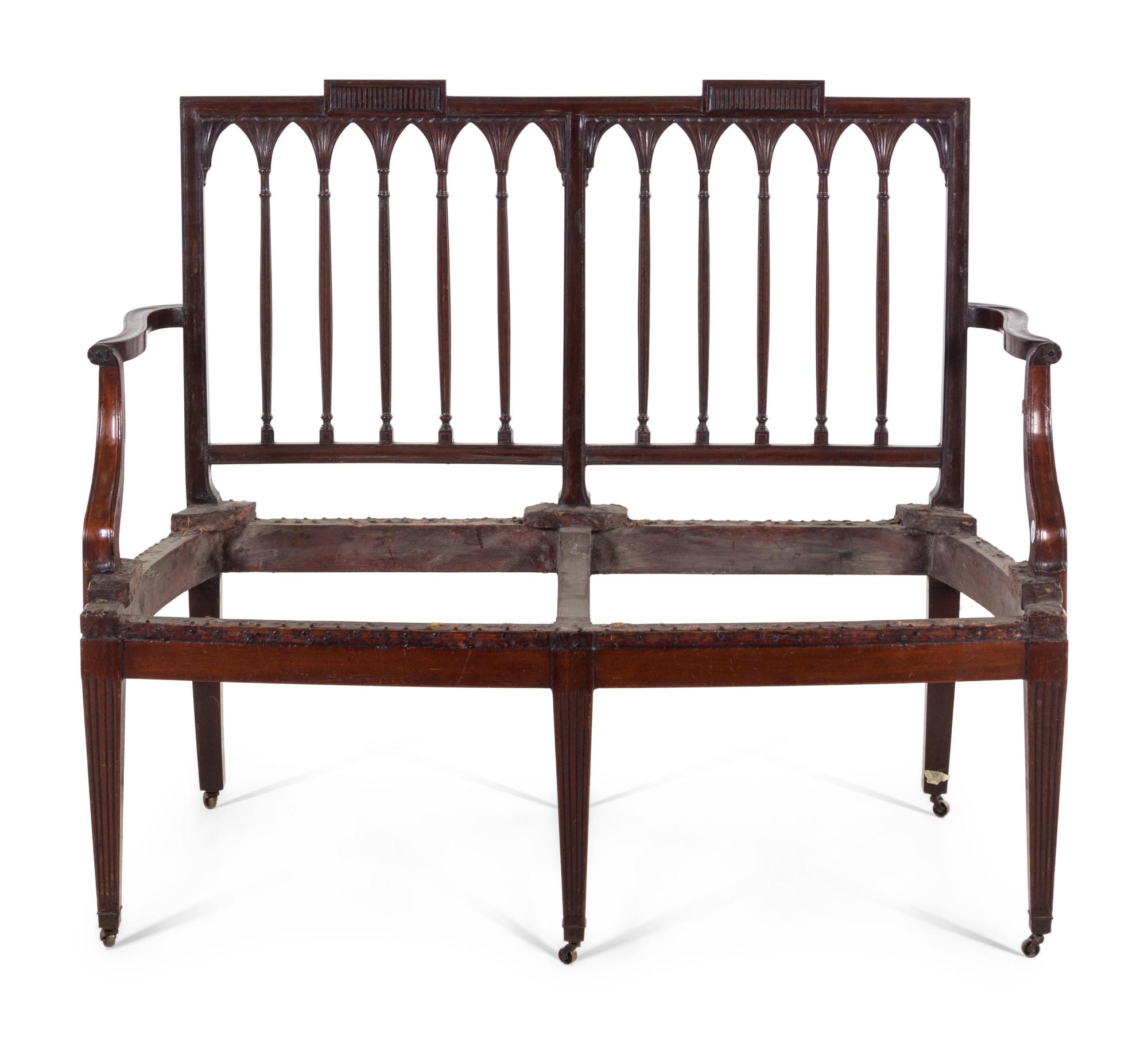 A Federal Mahogany Double-Chair Back Settee