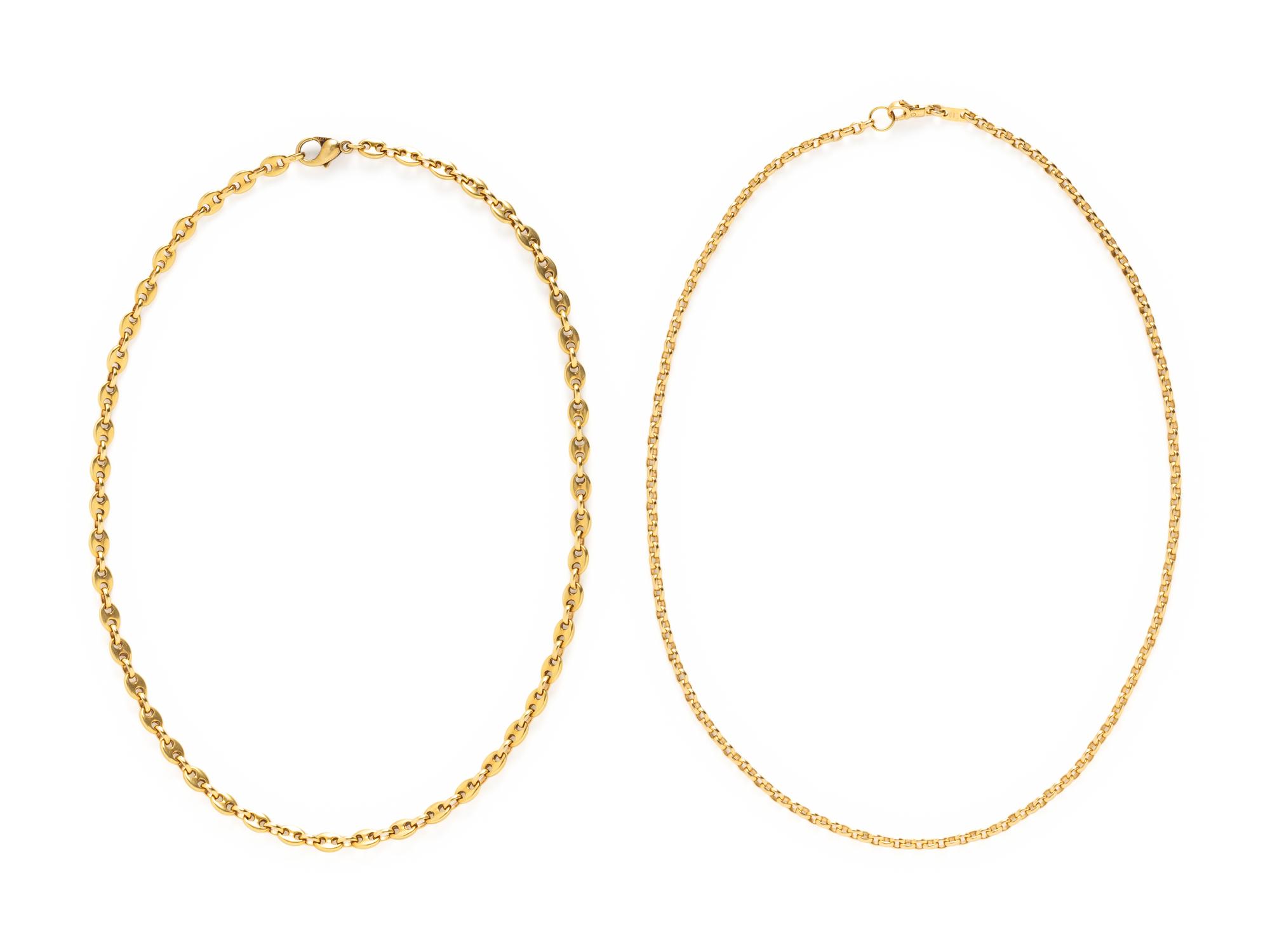 COLLECTION OF YELLOW GOLD CHAINS