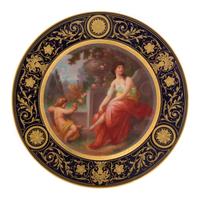 A Royal Vienna Porcelain Cabinet Plate Diameter 9 7/8 inches.