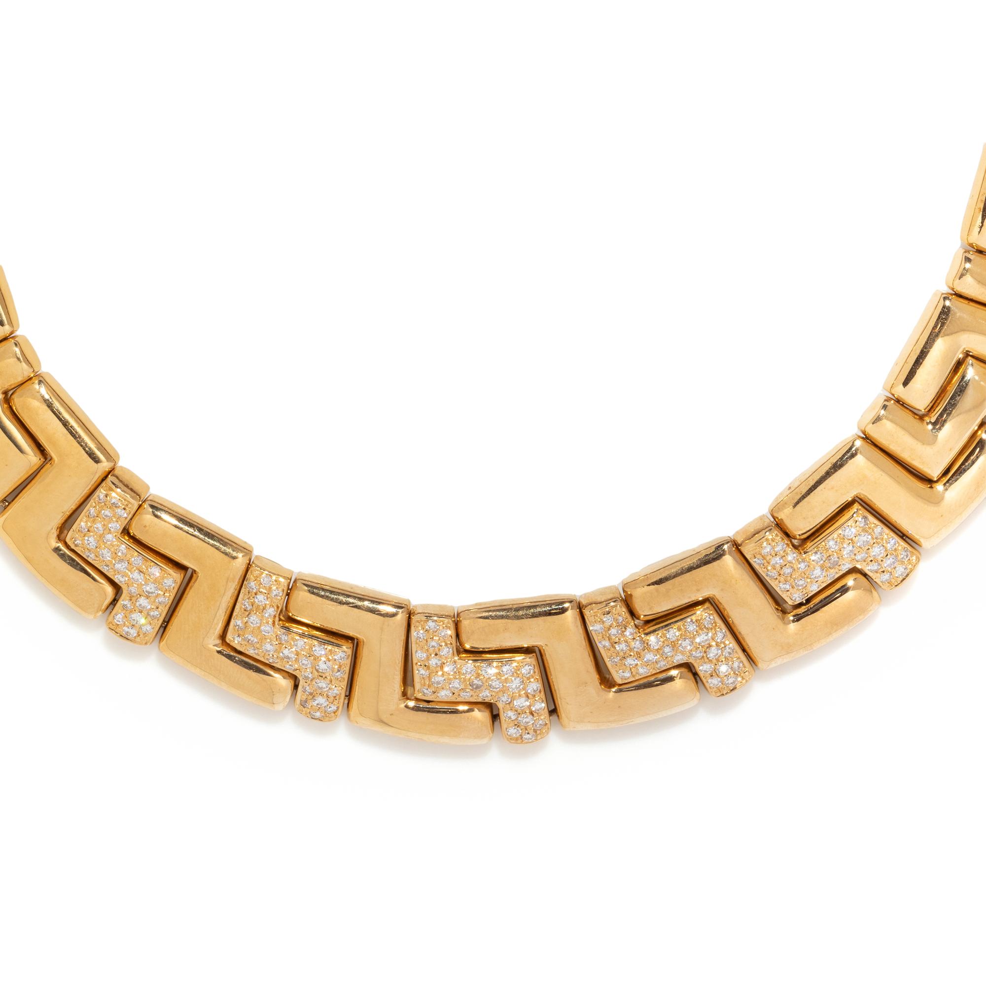 YELLOW GOLD AND DIAMOND COLLAR NECKLACE