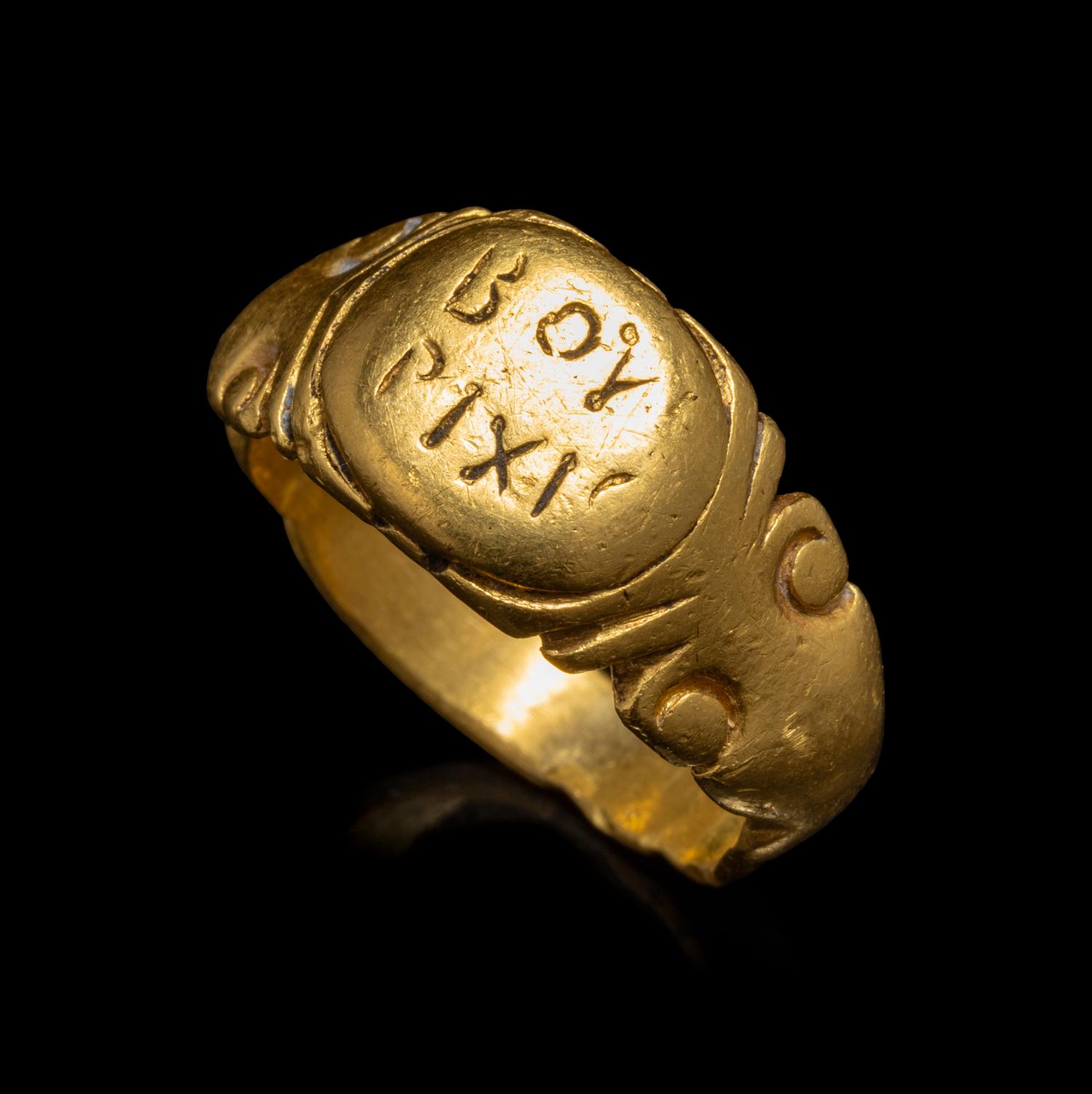 A Roman Gold Finger Ring with Latin Inscription
