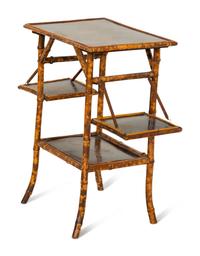 A Victorian Chinoiserie Lacquer and Bamboo Table