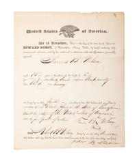 [SLAVERY & ABOLITION]. Partly-printed protection paper for Francis B. Wilson, certifying his status as a "free person of color." [Philadelphia, PA], n.d.