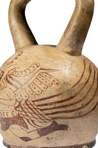 A Moche Fineline Stirrup Vessel