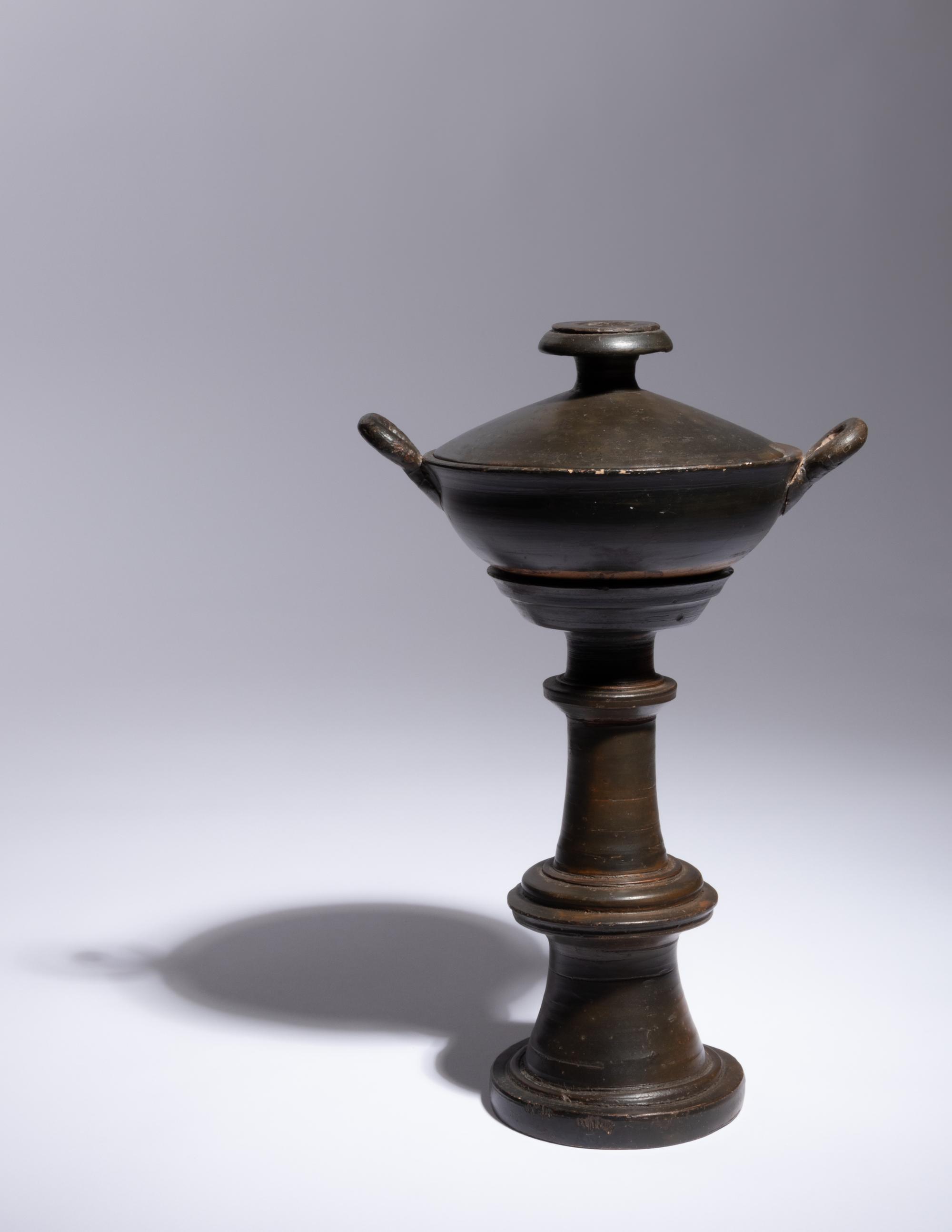 A Lucanian Black-Glazed Three-Part Thymiaterion