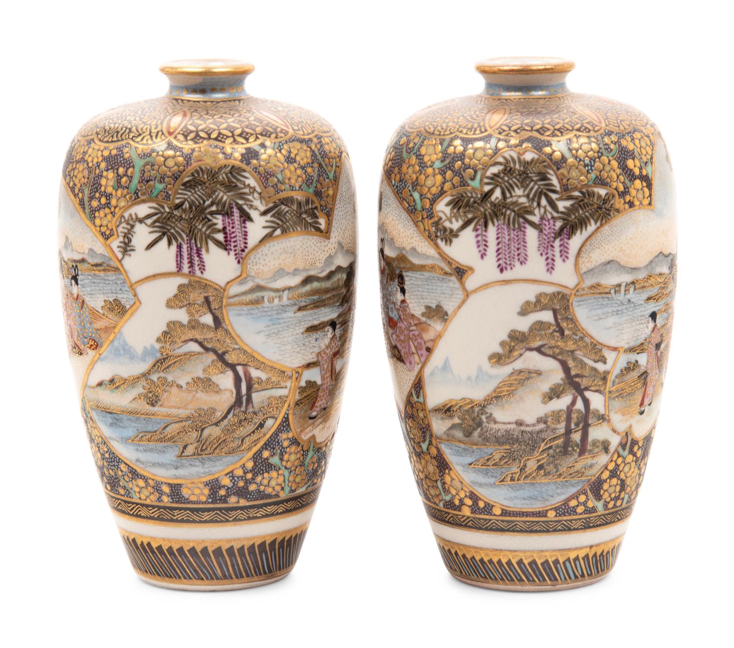 A Pair of Japanese Satsuma Vases