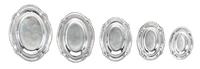 A Set of Five Silver Graduated Trays, William B. Meyers Co., Newark, NJ, each of shaped oval form.