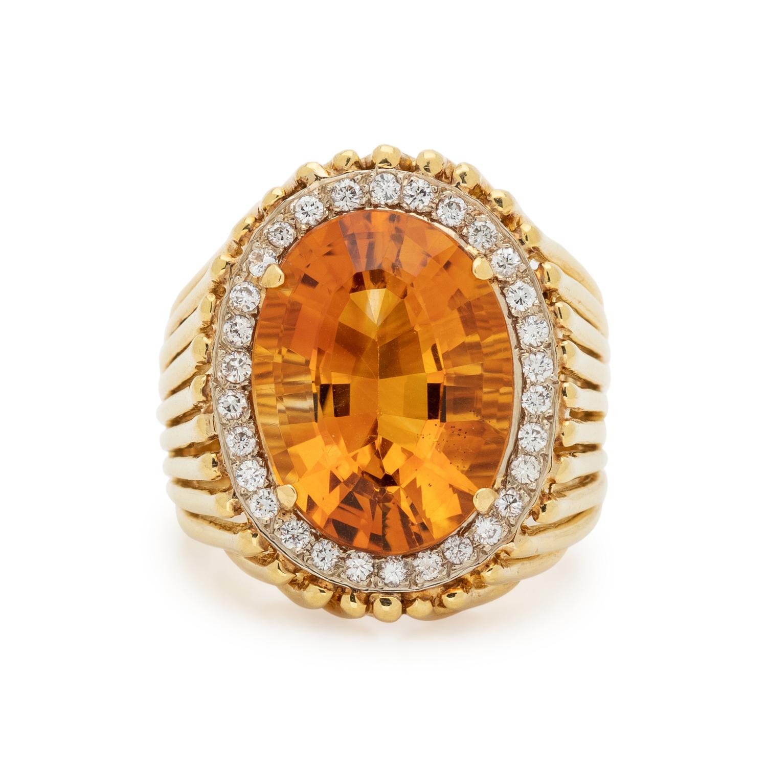 CITRINE AND DIAMOND RING