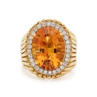 CITRINE AND DIAMOND RING