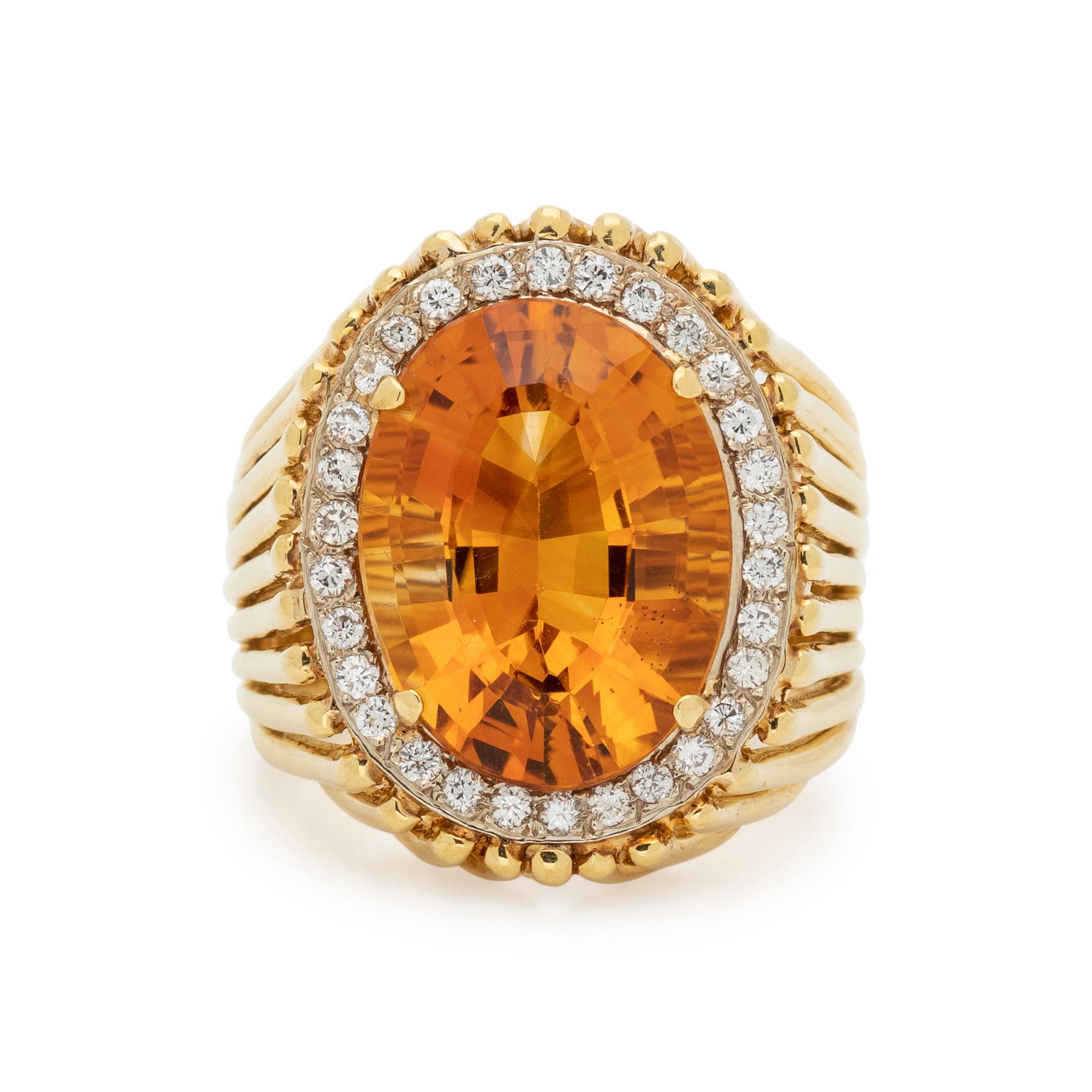 CITRINE AND DIAMOND RING