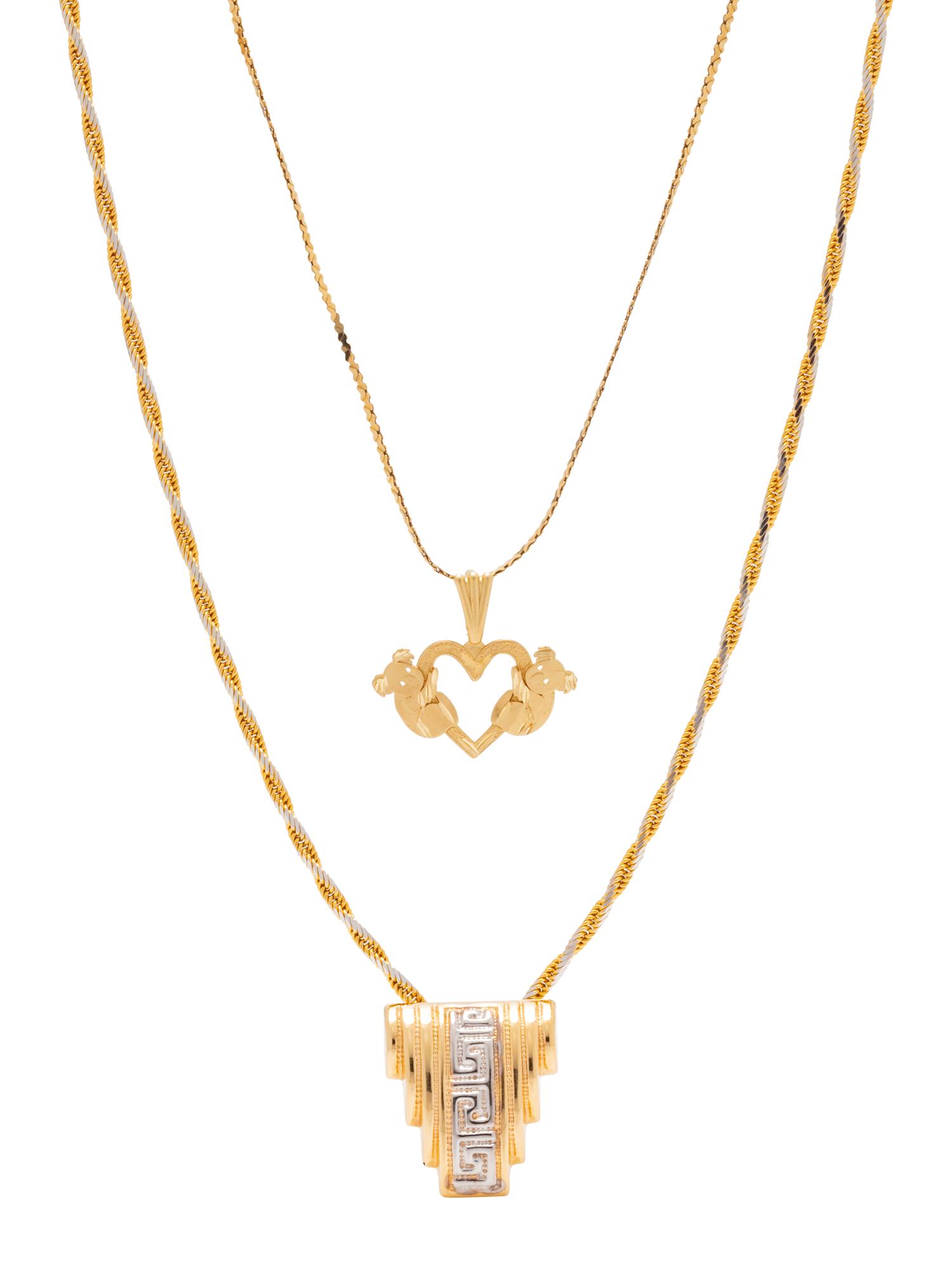 A Collection of 14 Karat Yellow Gold Pendant/Necklaces,