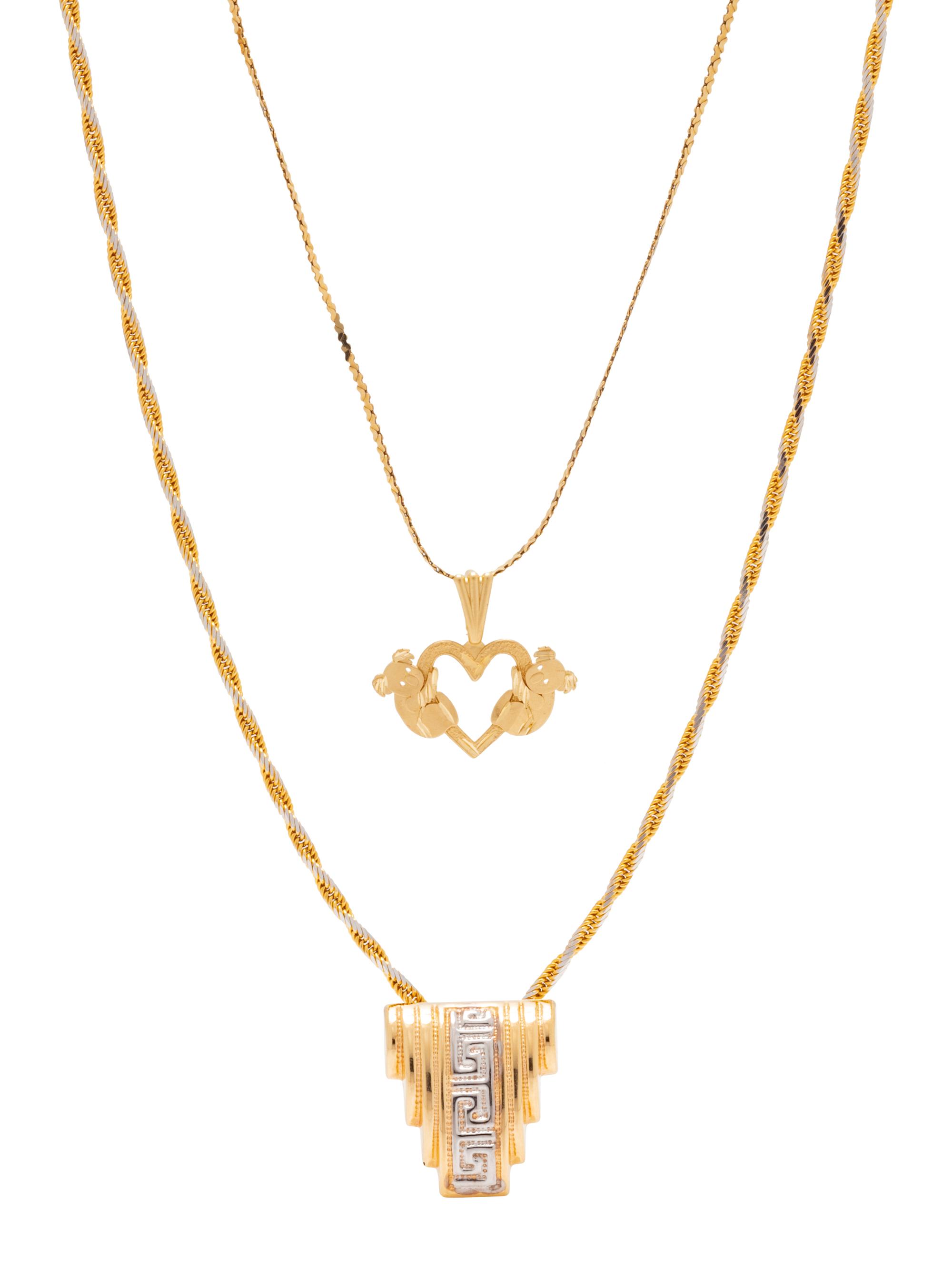 A Collection of 14 Karat Yellow Gold Pendant/Necklaces,