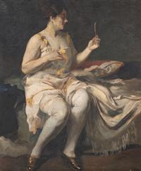 Seated Woman Holding a Mirror