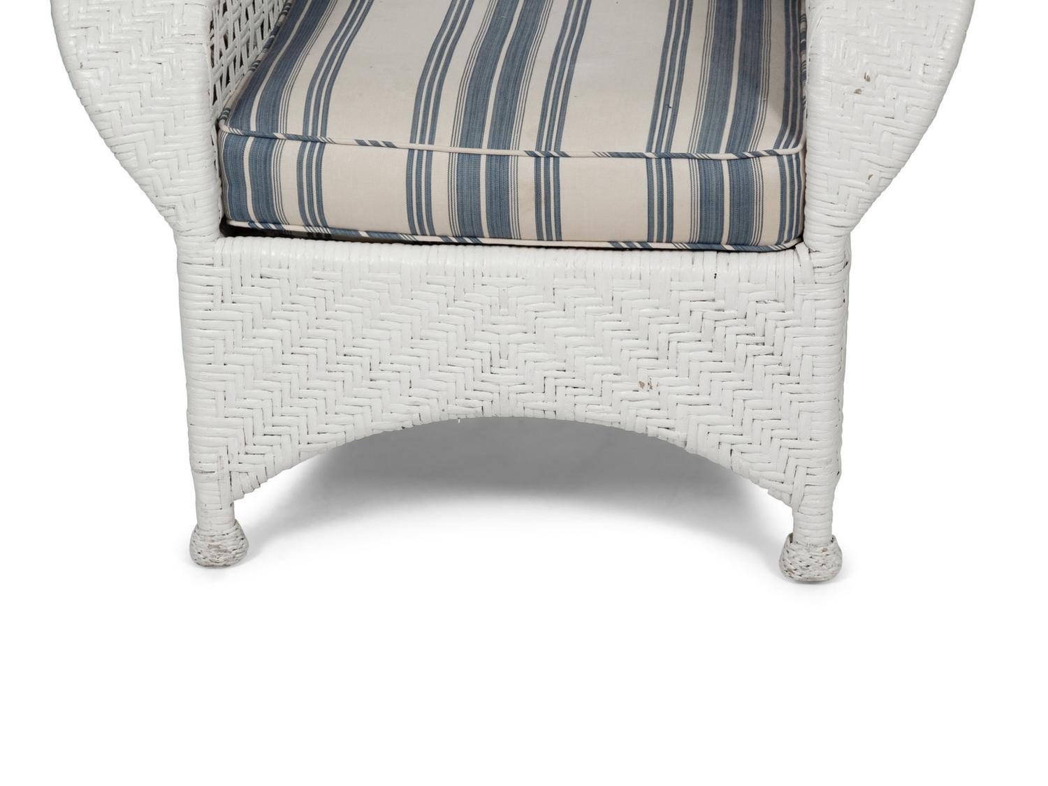 A Suite of White-Painted Wicker Furniture