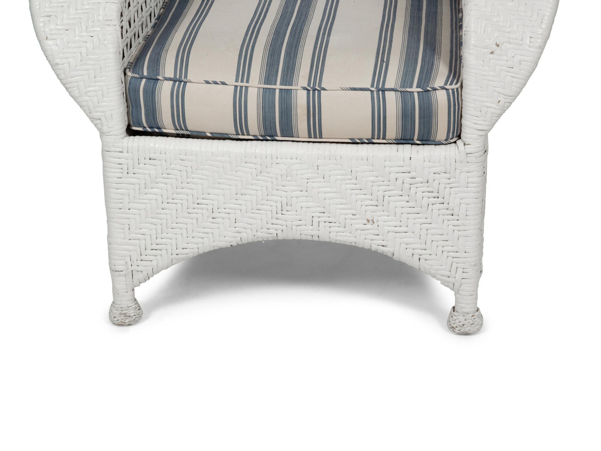 A Suite of White-Painted Wicker Furniture
