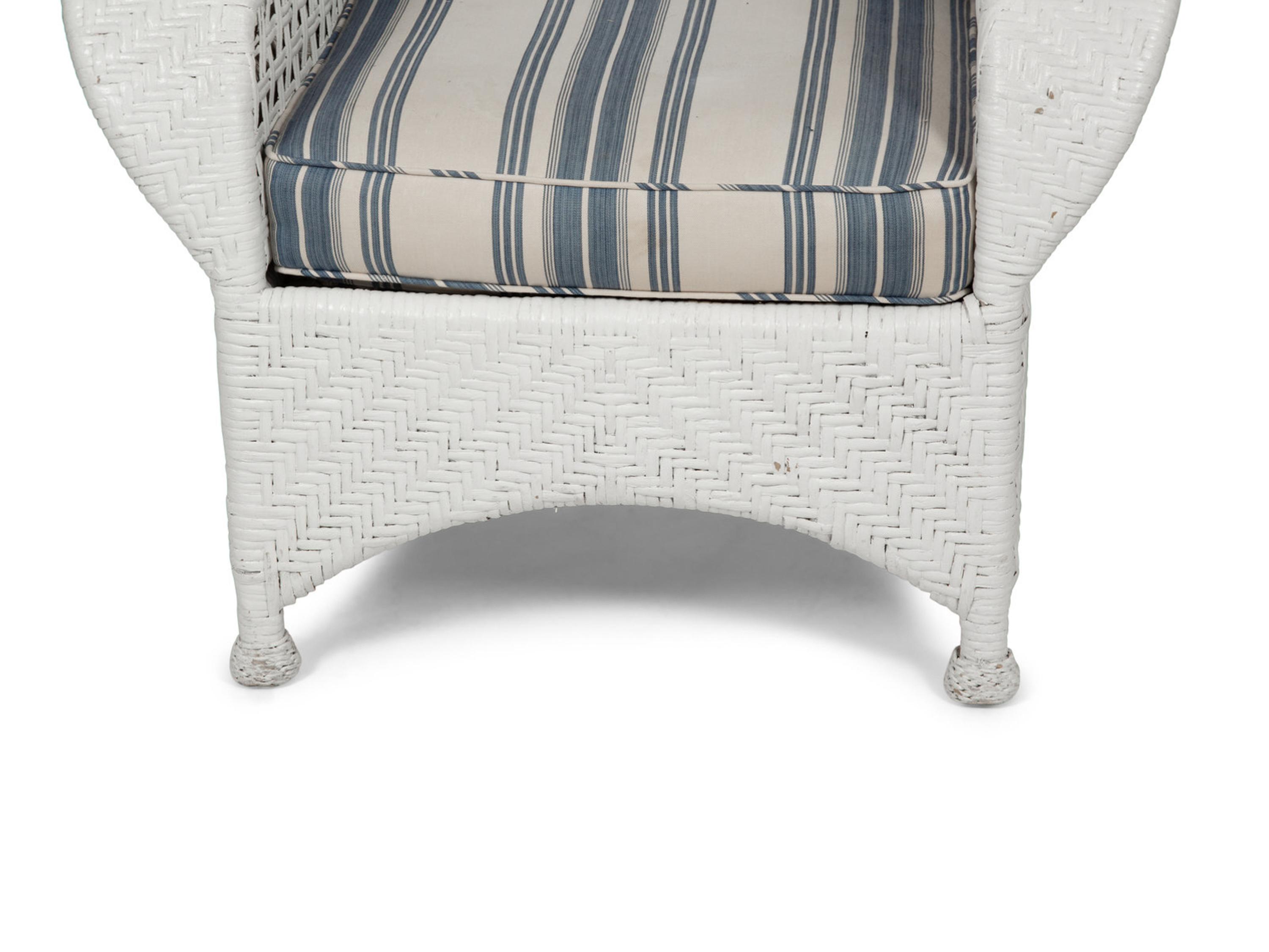 A Suite of White-Painted Wicker Furniture