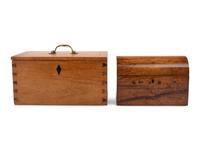 Two Continental Wood Table Caskets