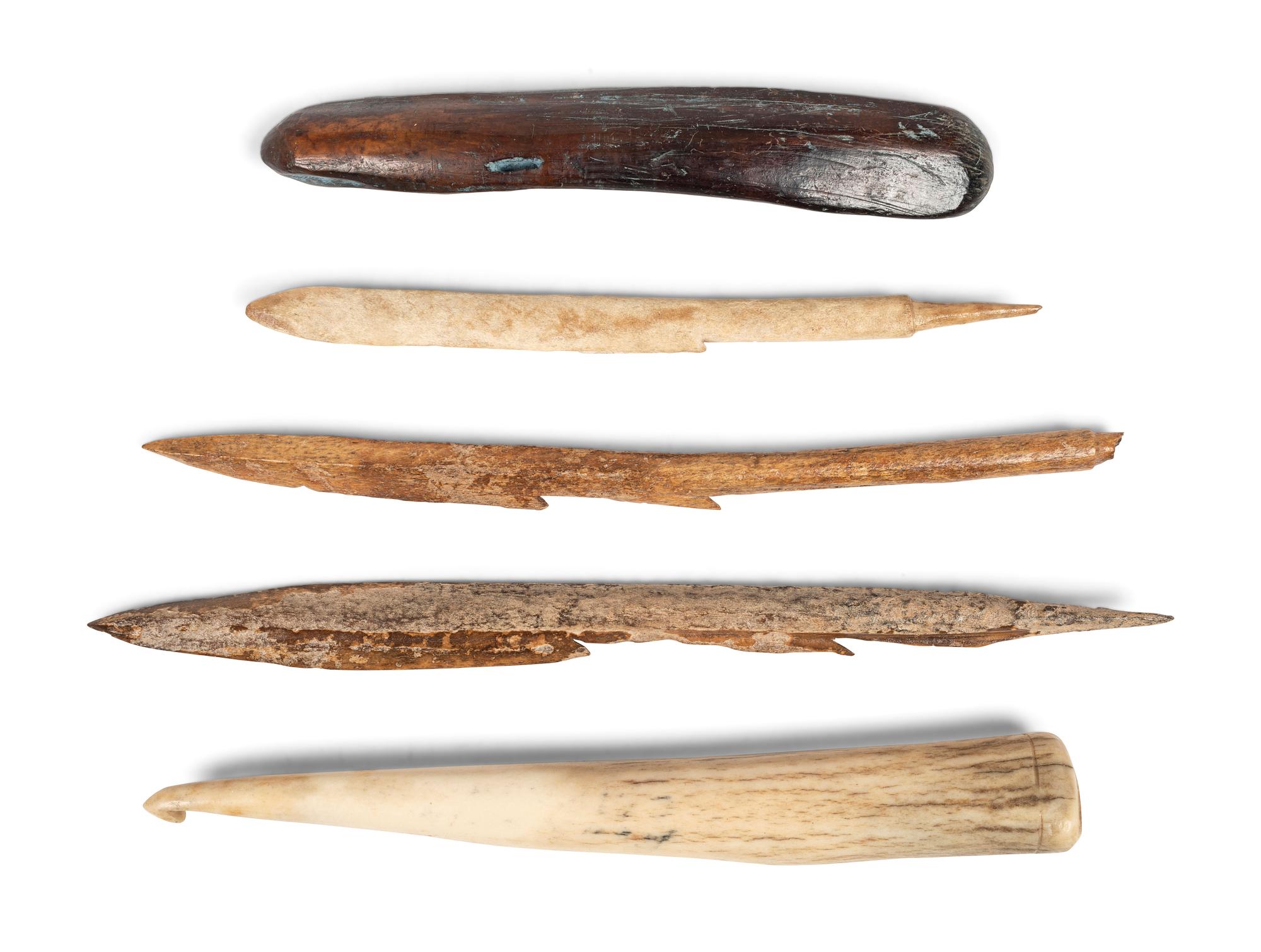 Alaskan Eskimo Bone, Antler, and Fossilized Walrus Ivory Tools and Implements
