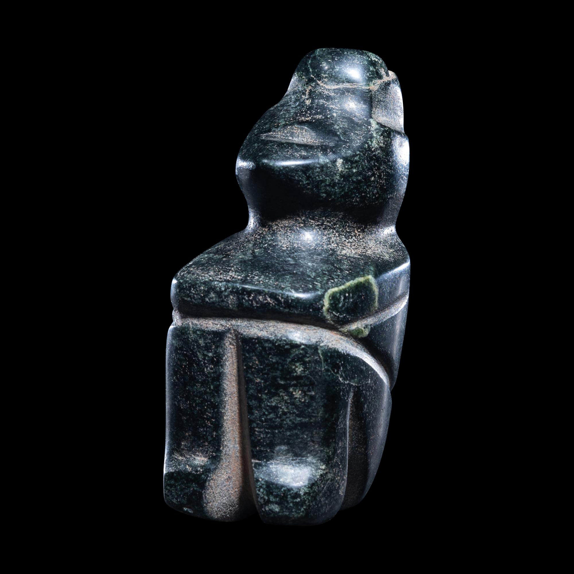 A Mezcala Jade Seated Figure