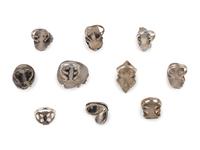 Navajo and Zuni Rings, with Various Inlaid Stones