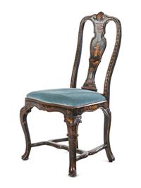 A Queen Anne Chinoiserie Decorated Side Chair