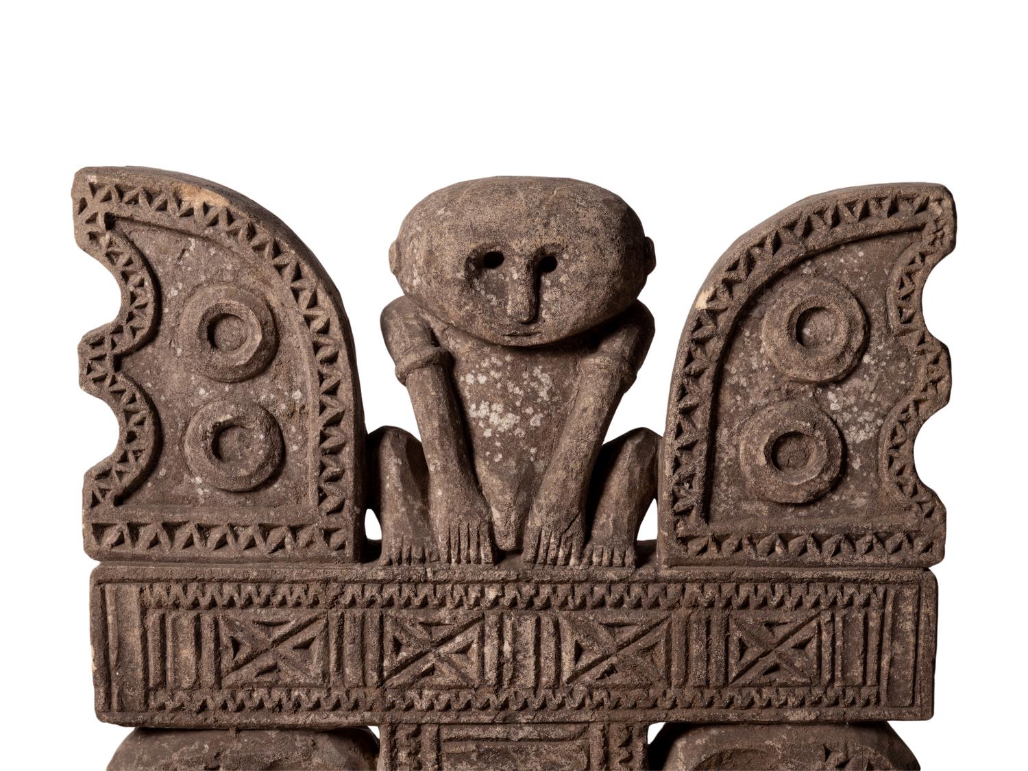 An Asian Relief Carved Stone Stele