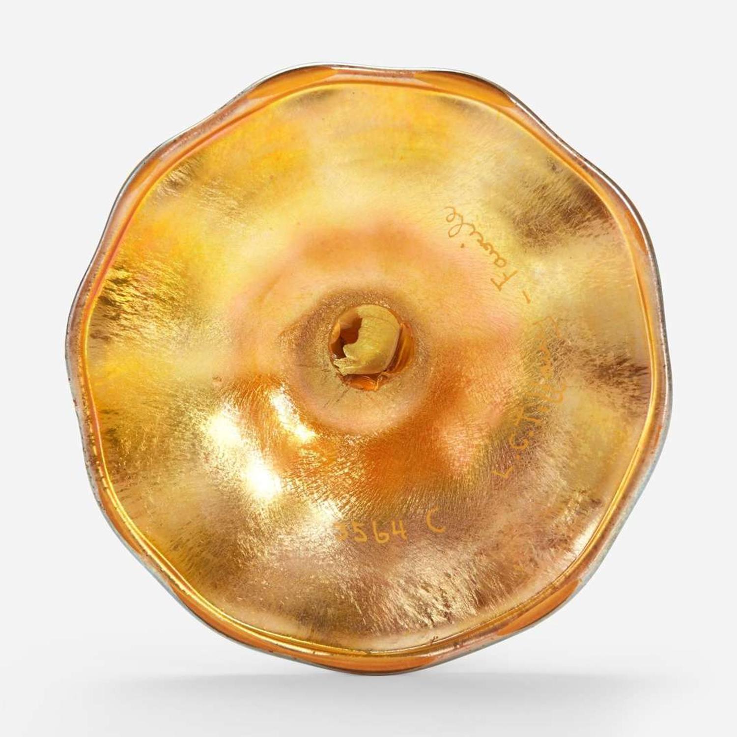 Tiffany Studios Group of Three Favrile Glass Articles, circa 1908-18