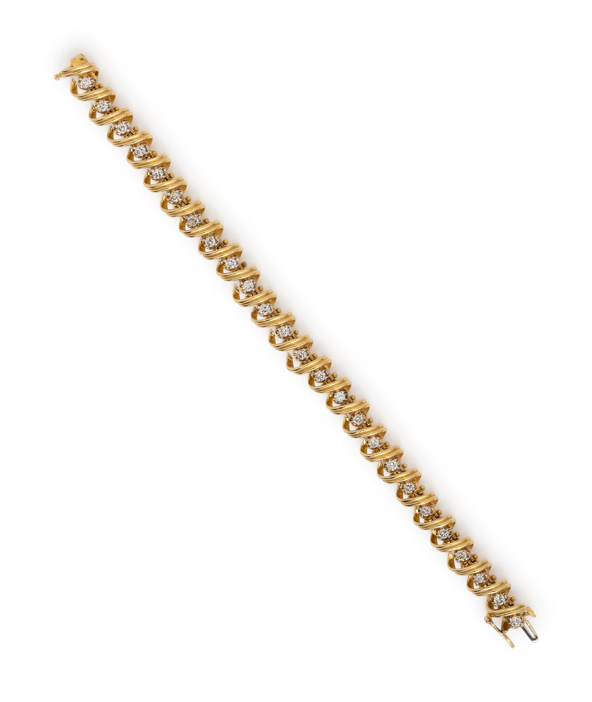 YELLOW GOLD AND DIAMOND BRACELET