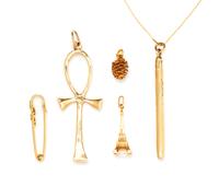 A Collection of Yellow Gold Jewelry, 16.60 dwts.