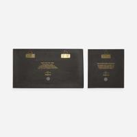 Two Gilt Black Basalt Tutankhamen Plaques UK, 1970s