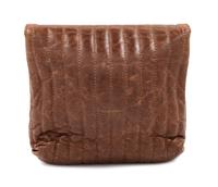 A Lanvin Chocolate Brown Leather Mini Pop Happy Crossbody Bag, 6.75" H x 7" W x 2" D; Strap Drop: up to 22.5".