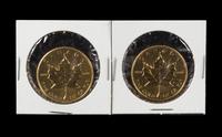 Two Canada Mint 1985 Maple Leaf 50 Dollar Gold Coins