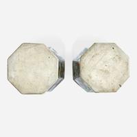 A pair of Chinese famille verte-decorated octagonal baluster vases and covers Kangxi period