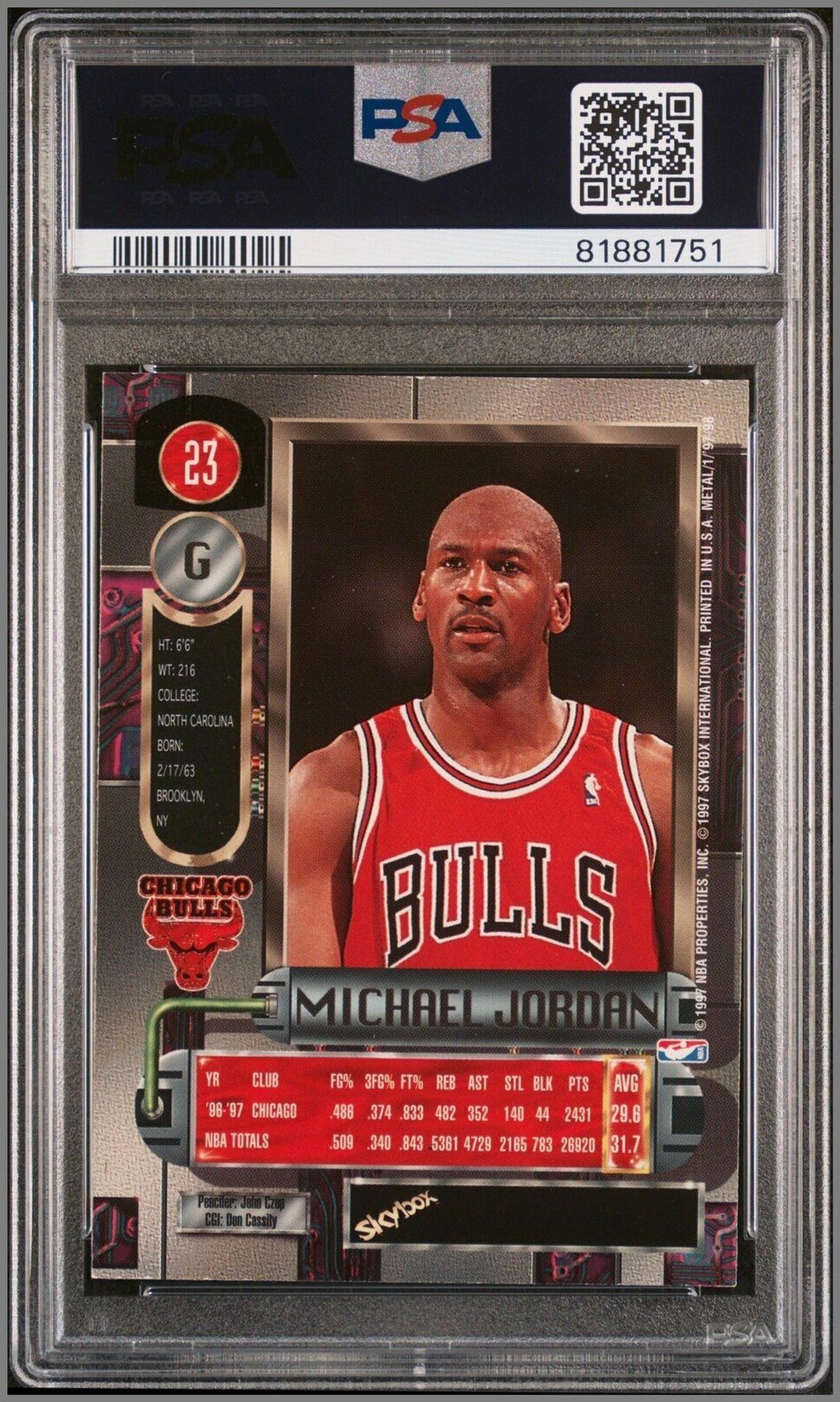 A Group of Three PSA Graded Basketball Cards Featuring Michael Jordan Tim Duncan,